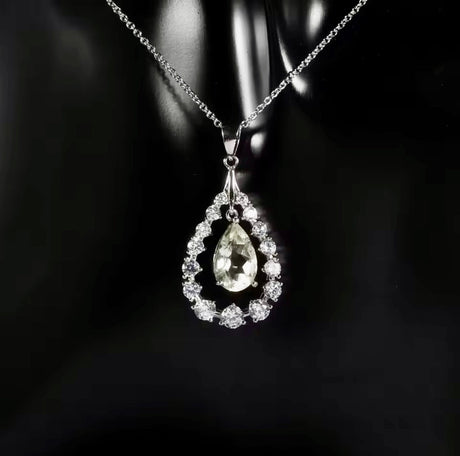 Silver 1.31 ct Green Amethyst Pendant