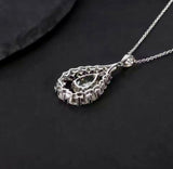 Silver 1.31 ct Green Amethyst Pendant