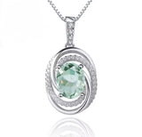 Silver 0.66 ct Green Amethyst Pendant