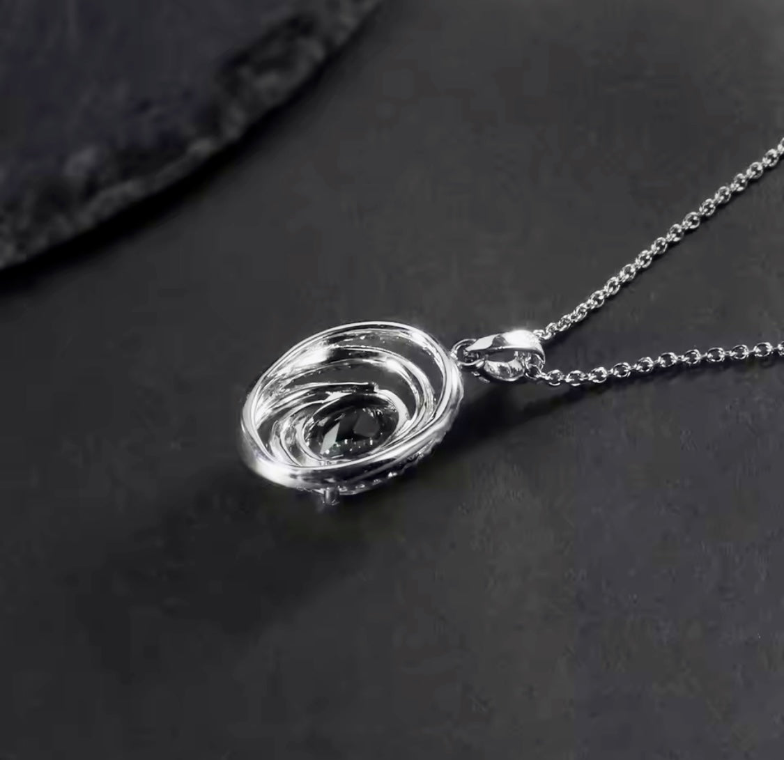 Silver 0.66 ct Green Amethyst Pendant