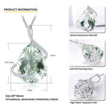 Silver 15.10 ct Green Amethyst Pendant