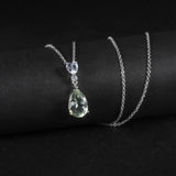 Silver Green Amethyst Necklace