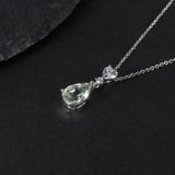 Silver Green Amethyst Necklace