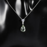 Silver Green Amethyst Necklace