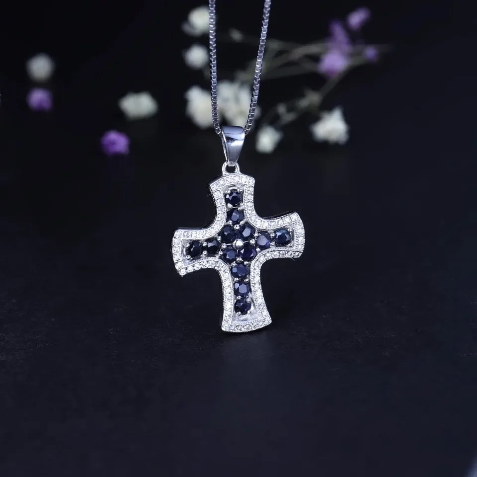 Silver Sapphire Pendant