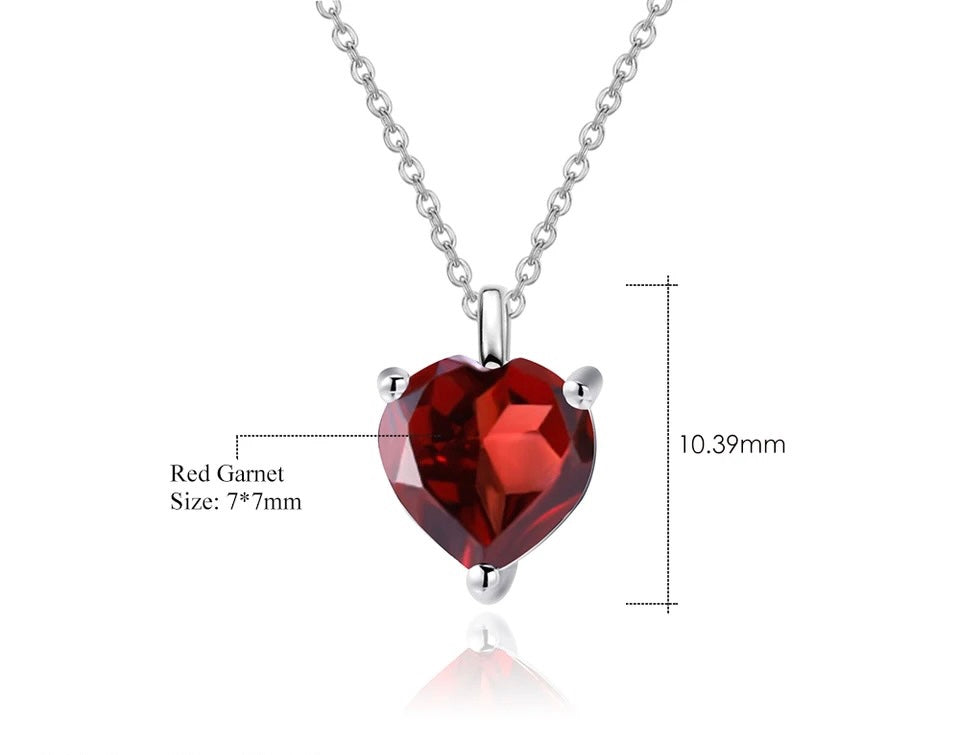 Silver 1.47 ct Garnet Pendant