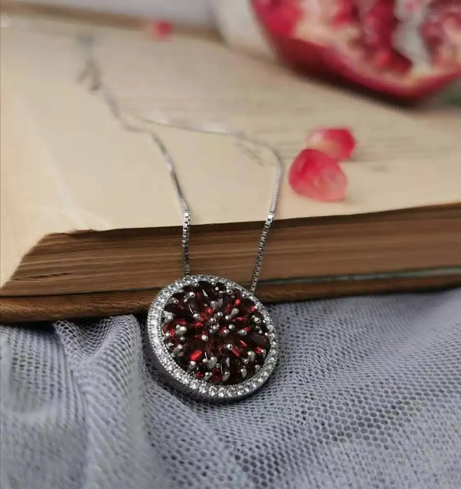 Silver Garnet Pendant