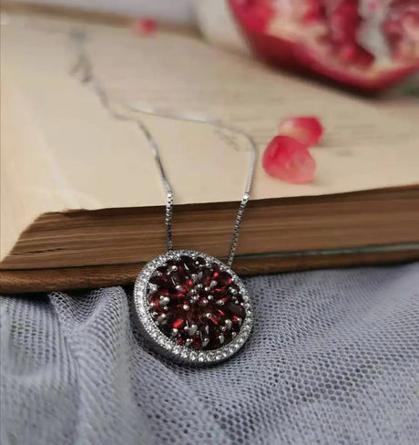 Silver Garnet Pendant
