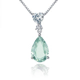 Silver Green Amethyst Necklace