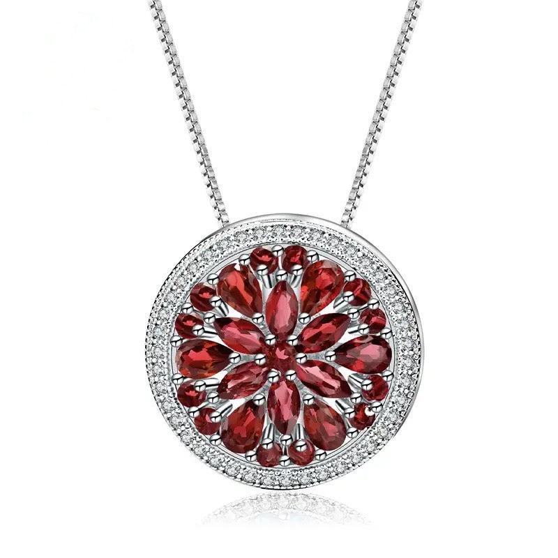 Silver Garnet Pendant