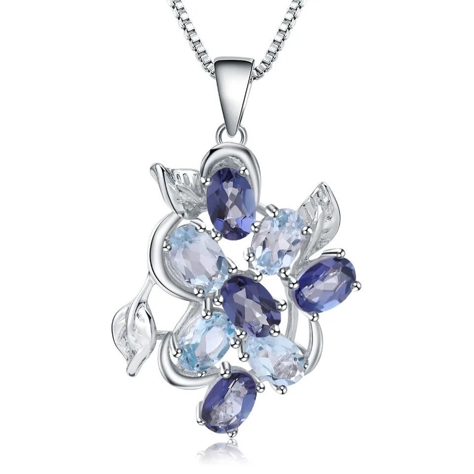 Silver 2.40 ct Topaz / Mystic Quartz Pendant