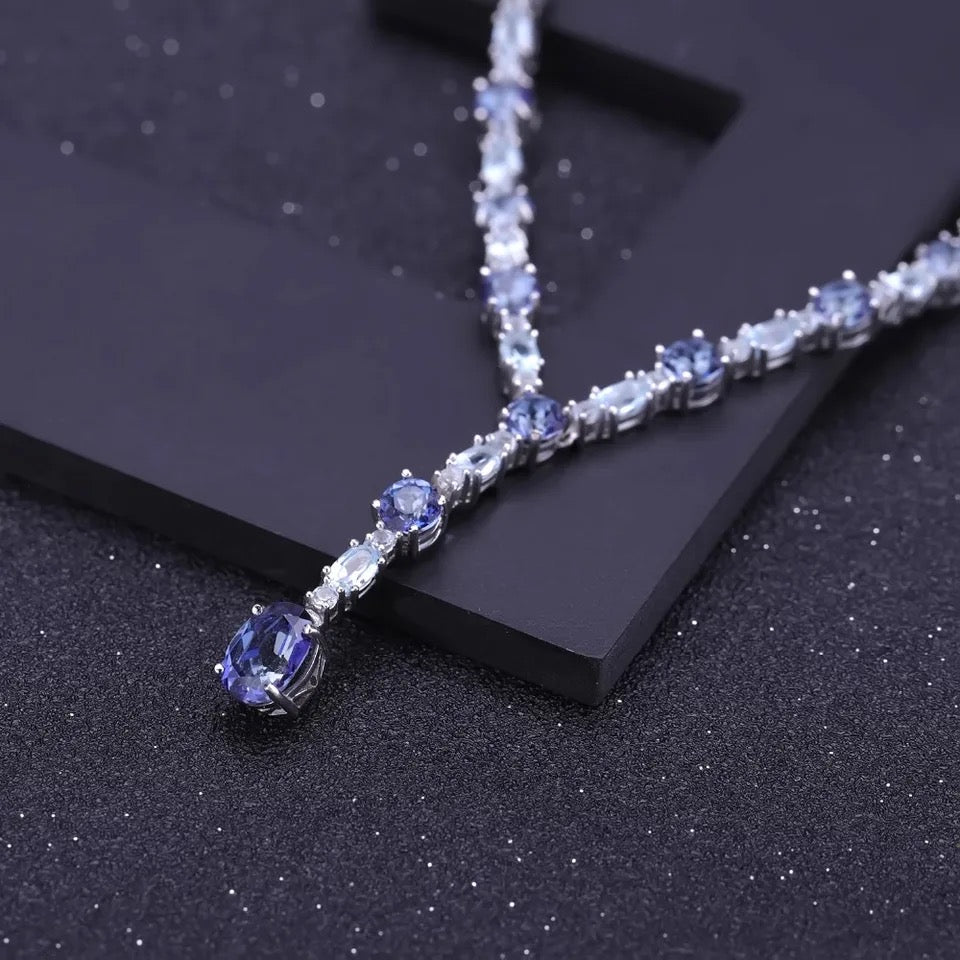 Silver Topaz / Mystic Quartz Necklace