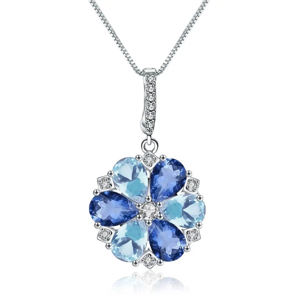 Silver 4.41 ct Topaz / Mystic Quartz Pendant