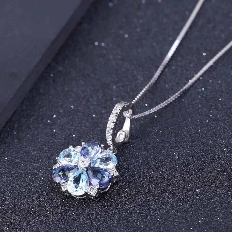 Silver 4.41 ct Topaz / Mystic Quartz Pendant