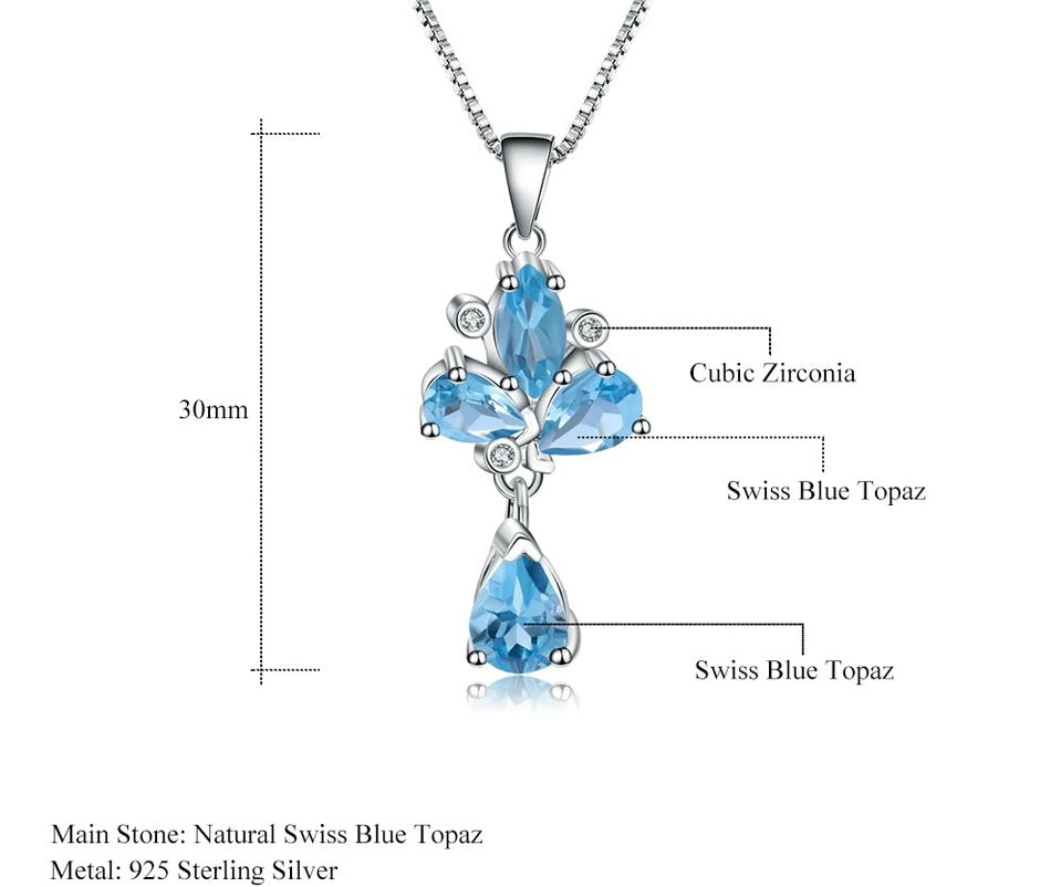 Silver 3.34 ct Topaz Pendant