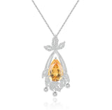 Silver Citrine Pendant with chain