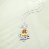 Silver Citrine Pendant with chain