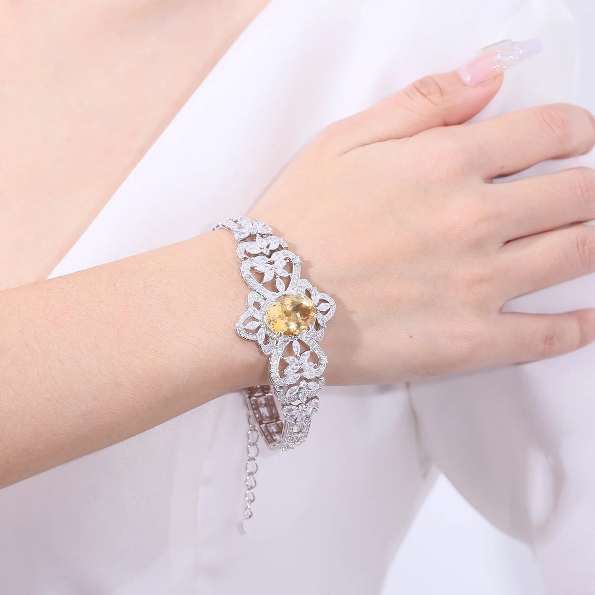 Silver Citrine Bracelet