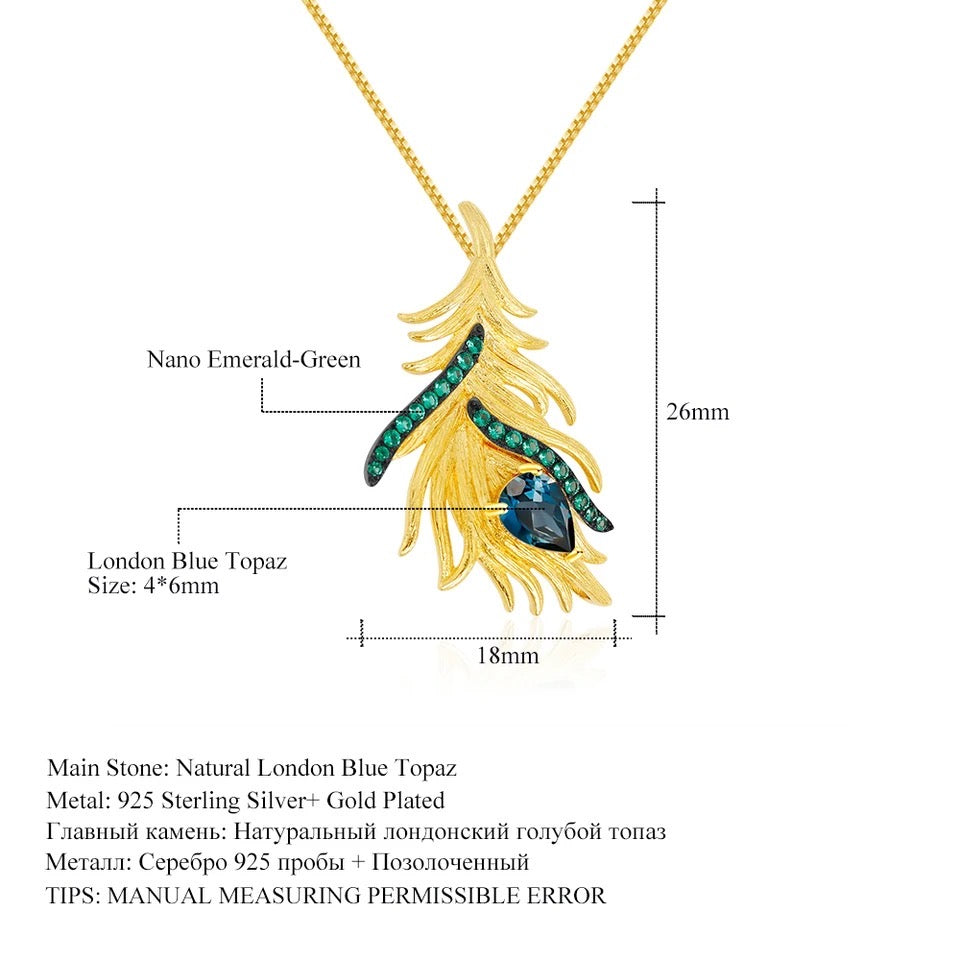 Silver / Golden plated 0.47 ct Topaz Pendant