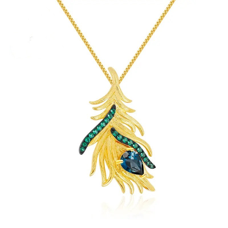 Silver / Golden plated 0.47 ct Topaz Pendant