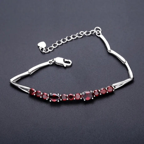 Silver 5.33 ct Garnet Bracelet