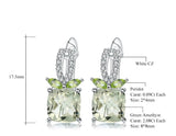 Silver 4.16 ct Green Amethyst / 0.18 Peridot Earrings