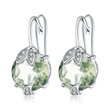 Silver 6.65 ct Green Amethyst Earrings