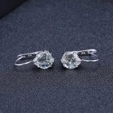 Silver 6.65 ct Green Amethyst Earrings