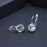 Silver 6.65 ct Green Amethyst Earrings