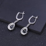 Silver Green Amethyst Earrings