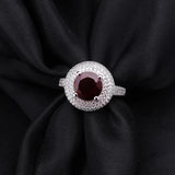 Silver Ring 3.15 ct Garnet