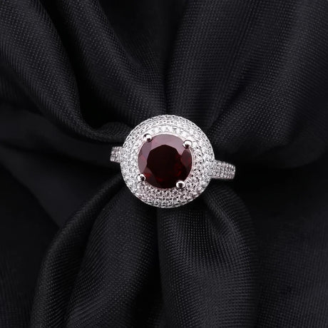Silver Ring 3.15 ct Garnet