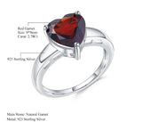Silver Ring 2.78 ct Garnet