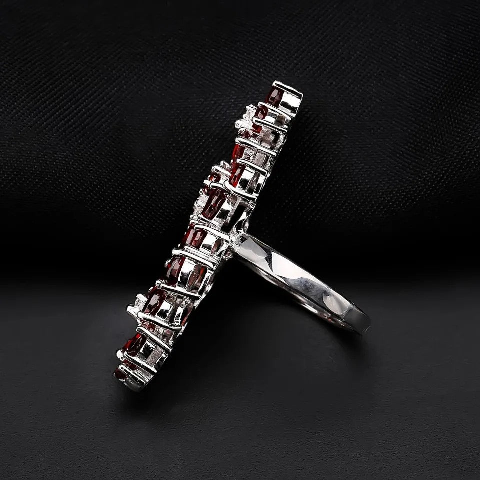 Silver Ring 10.56 ct Garnet