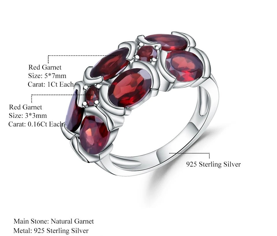 Silver Ring 6.13 ct Garnet