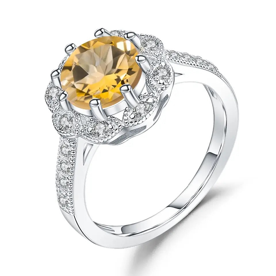 Silver Ring 2.01 ct Citrine