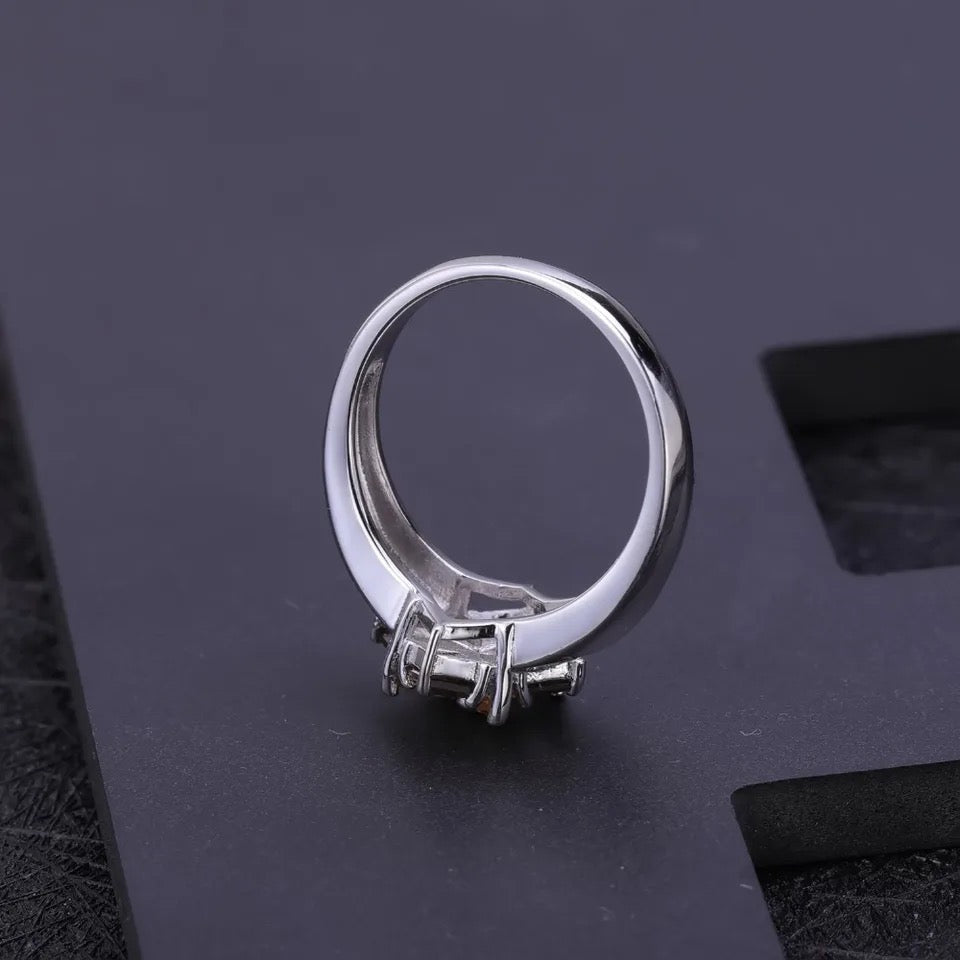 Silver Ring 0.92 ct Citrine / Smoky Quartz