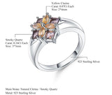 Silver Ring 0.92 ct Citrine / Smoky Quartz