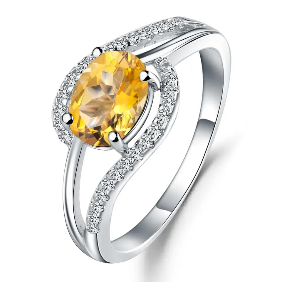 Silver Ring 1.30 ct Citrine