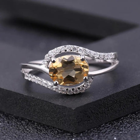 Silver Ring 1.30 ct Citrine