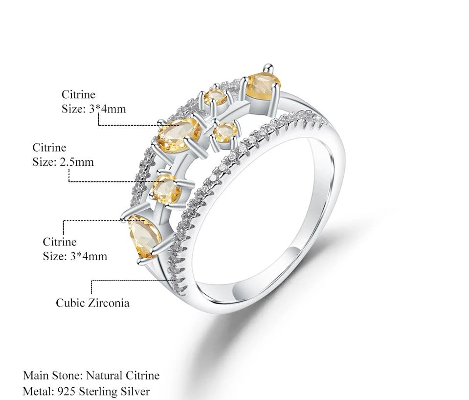 Silver Ring 0.54 ct Citrine