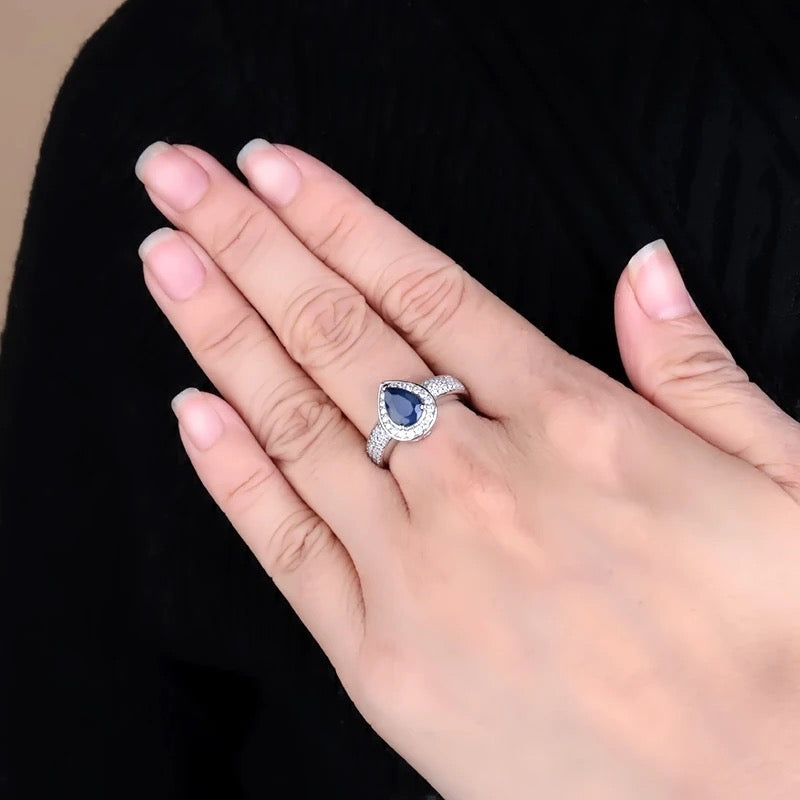 Silver 1.29 ct  Ring Sapphire