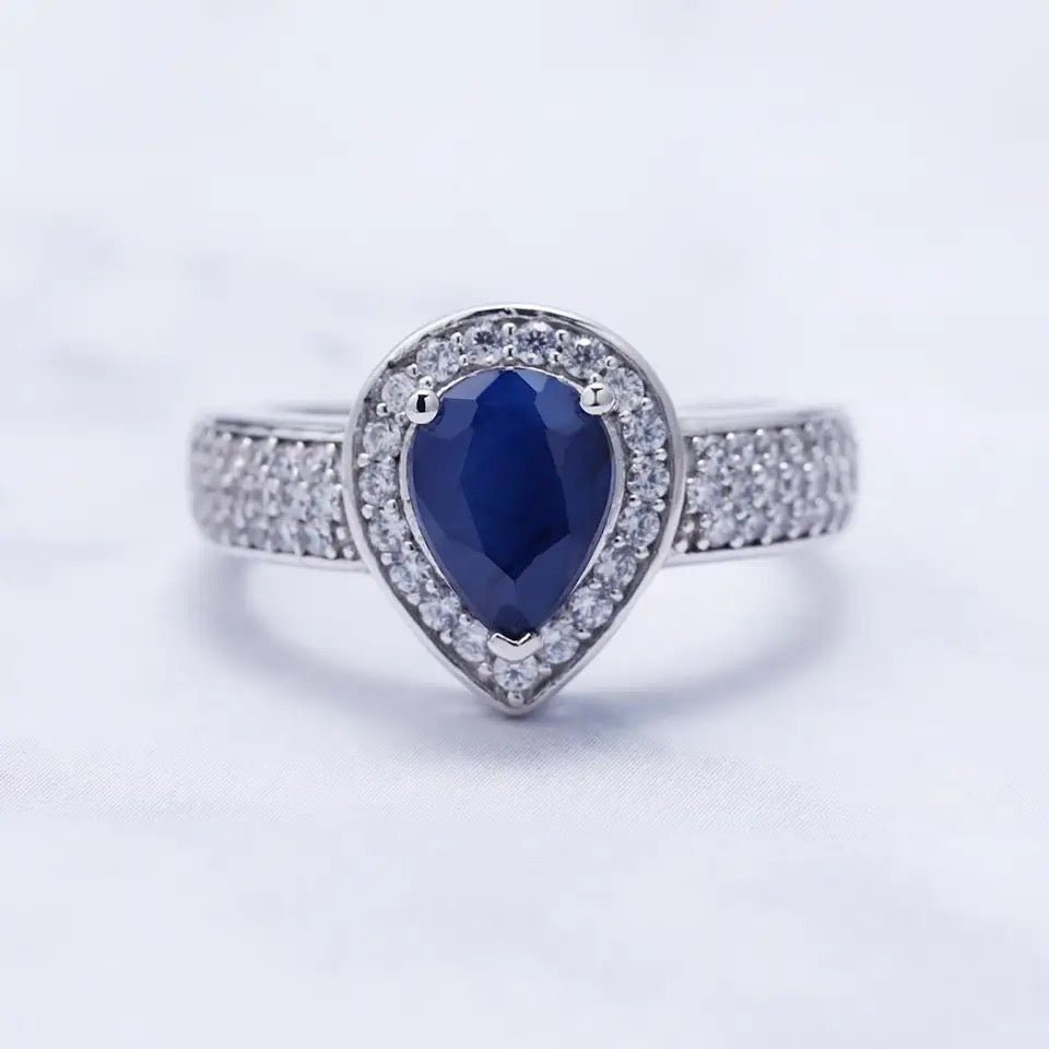 Silver 1.29 ct  Ring Sapphire