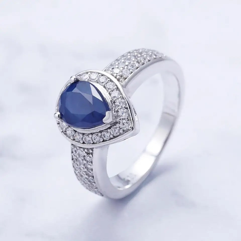 Silver 1.29 ct  Ring Sapphire