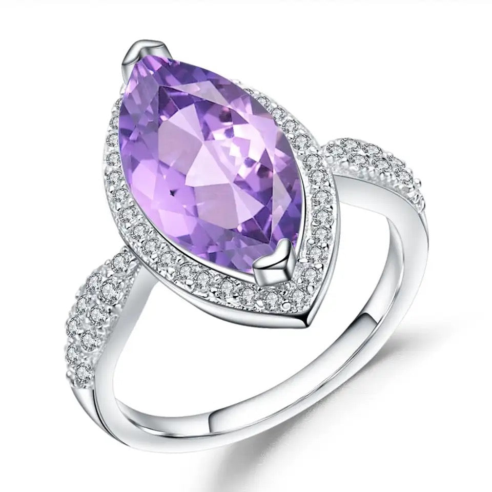 Silver Ring 4.34 ct Amethyst