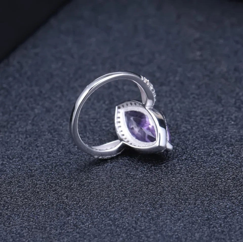 Silver Ring 4.34 ct Amethyst