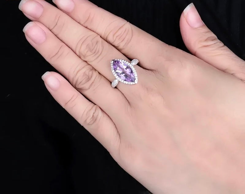 Silver Ring 4.34 ct Amethyst