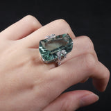 Silver Ring Green Amethyst