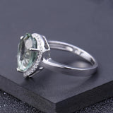 Silver Ring Green Amethyst