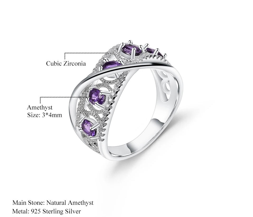 Silver Ring 0.86 ct Amethyst